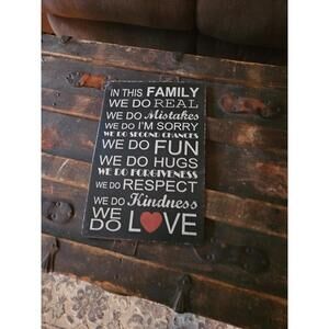 Family rustic farmhouse simplicity wall decor tin